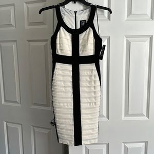 NWT black and ivory sleeveless dress